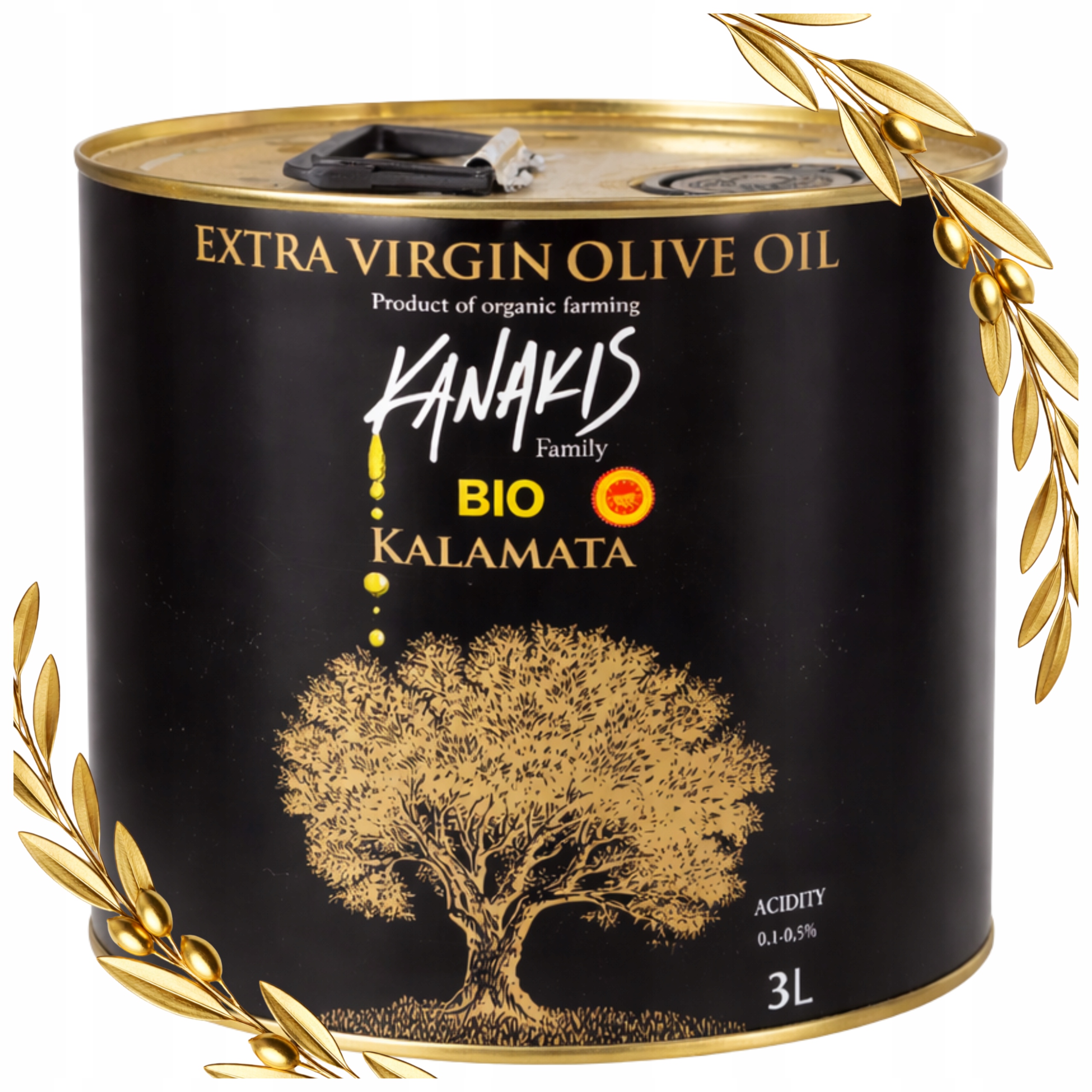 Extra Panenský Řecký Olivový Olej 3 L Bio Organický Kanakis Family P.d.o