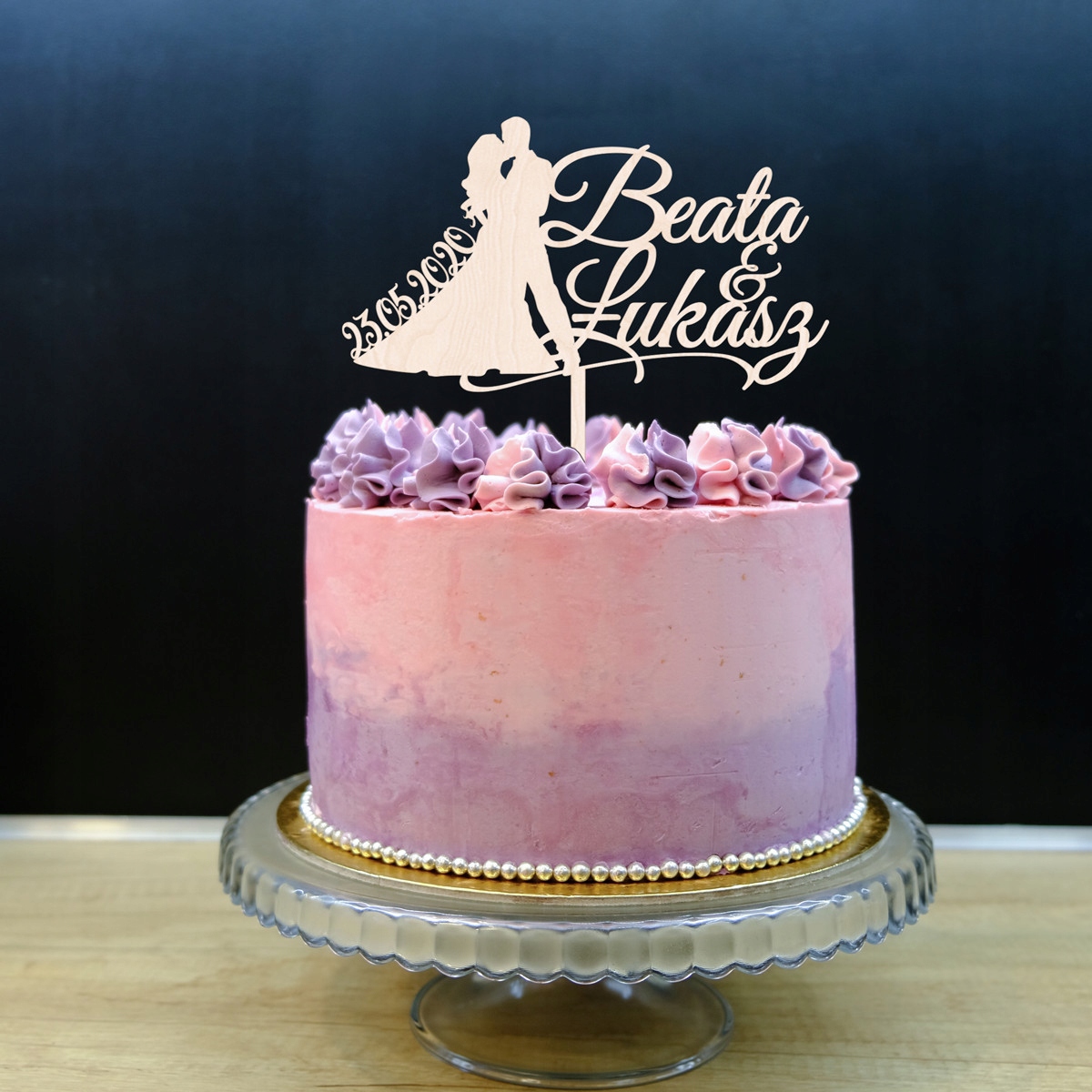 TOPPER TORT WESELNY DOWOLNE IMIONA I DATA ZŁOTY Płeć uniseks