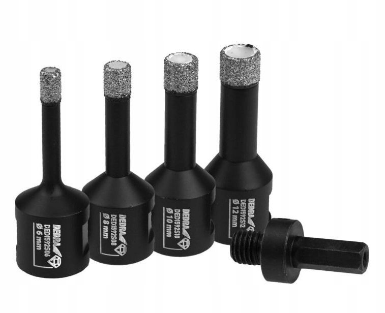 Sada Diamantových Korunek Vacuum Brazed 6,8,10,12 MM Adaptér