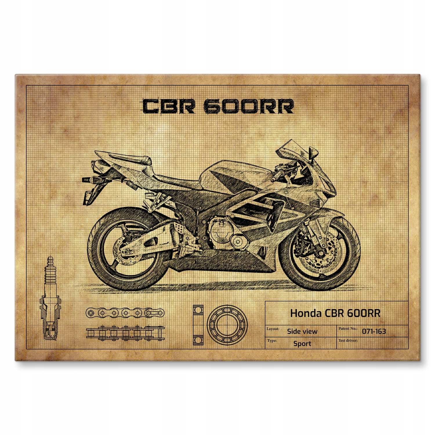 Kovový plakát Honda Cbr 600RR PC37 Šidítko Plech 42 x 59,4 cm Dárek