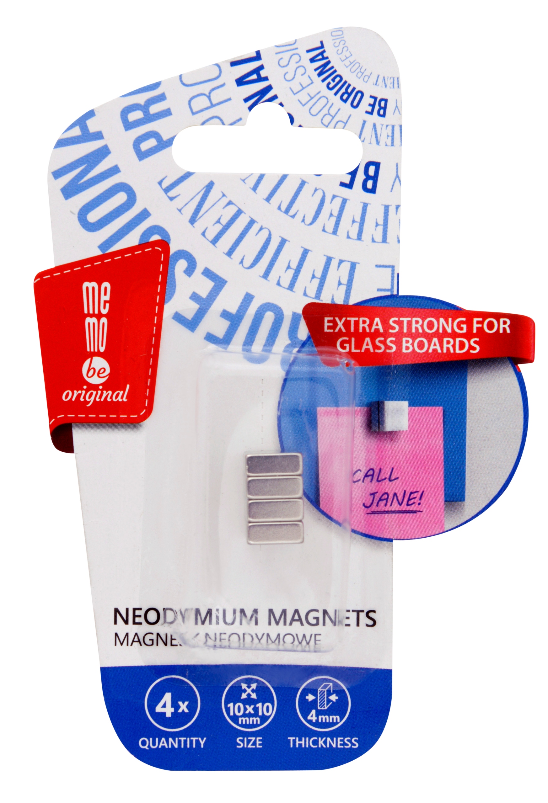 

MemoBe Magnesy neodymowe do tablic szklanych 4 szt