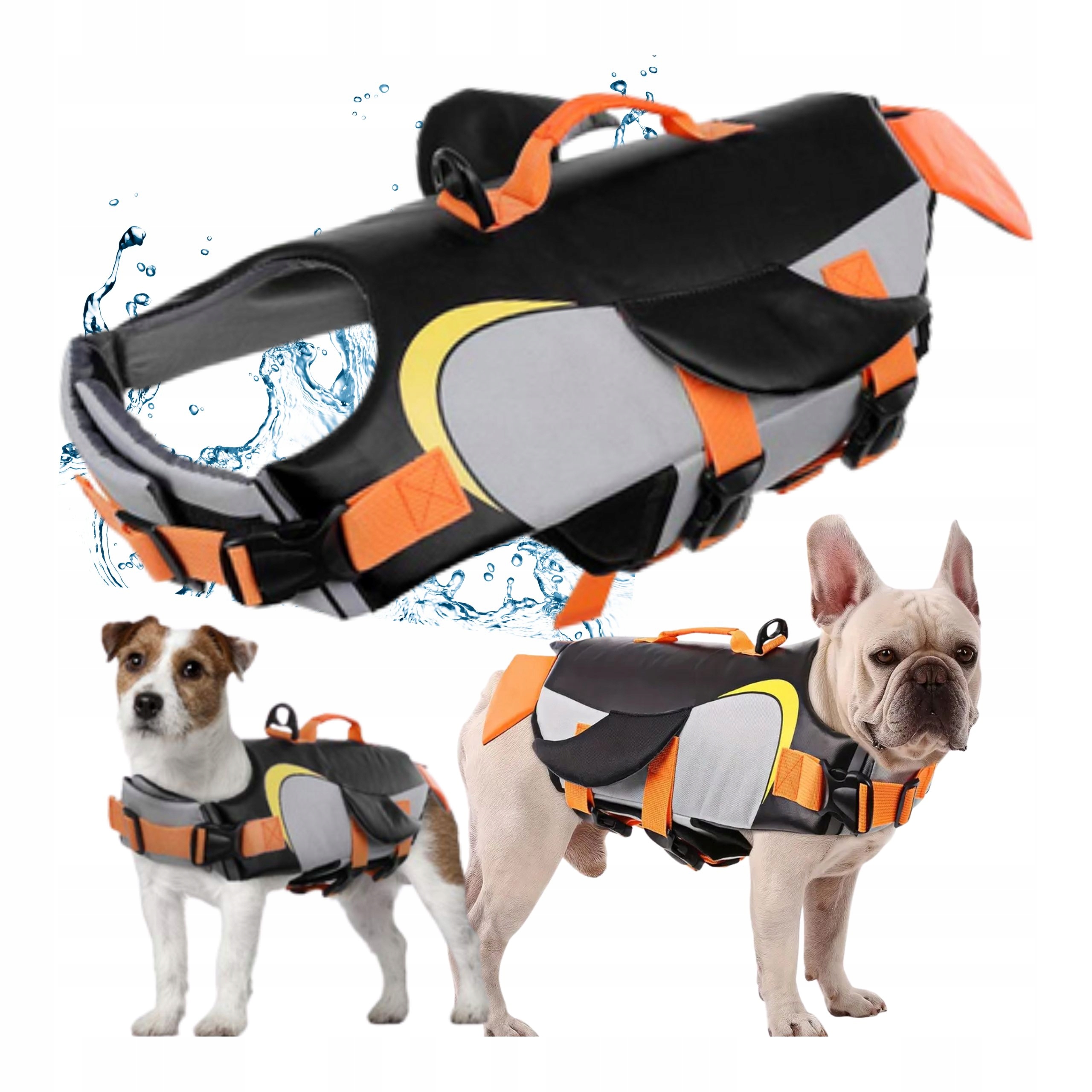 Kapok pro psa na plavání záchranná vesta Tučňák do vody velikost M