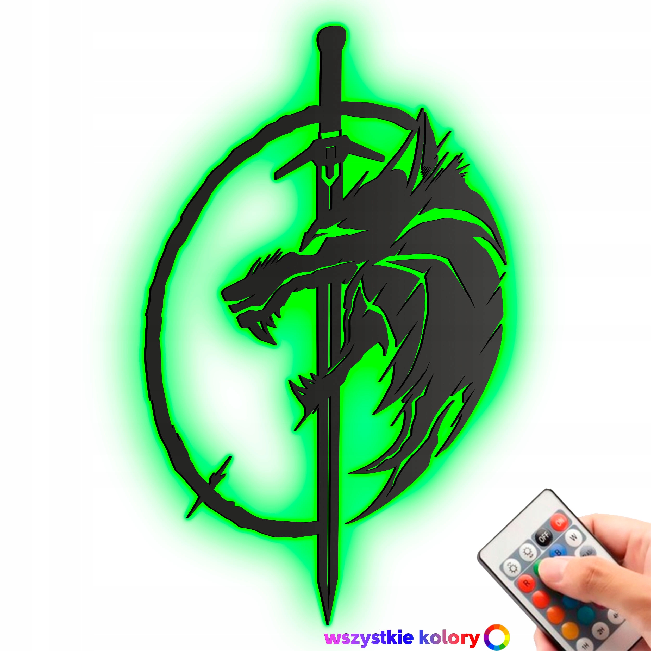 Zaklínač Dřevěný obraz Nástěnná dekorace 3D Divoký hon Lampka noční