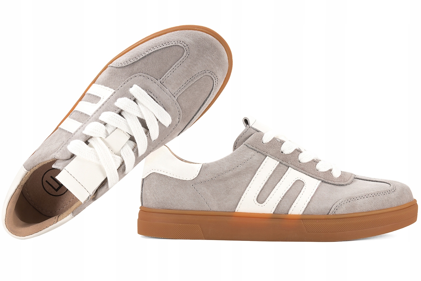 Filippo DP6742 Dámské Sportovní Polobotky, Kožené Tenisky, šedé, 37 Šedá