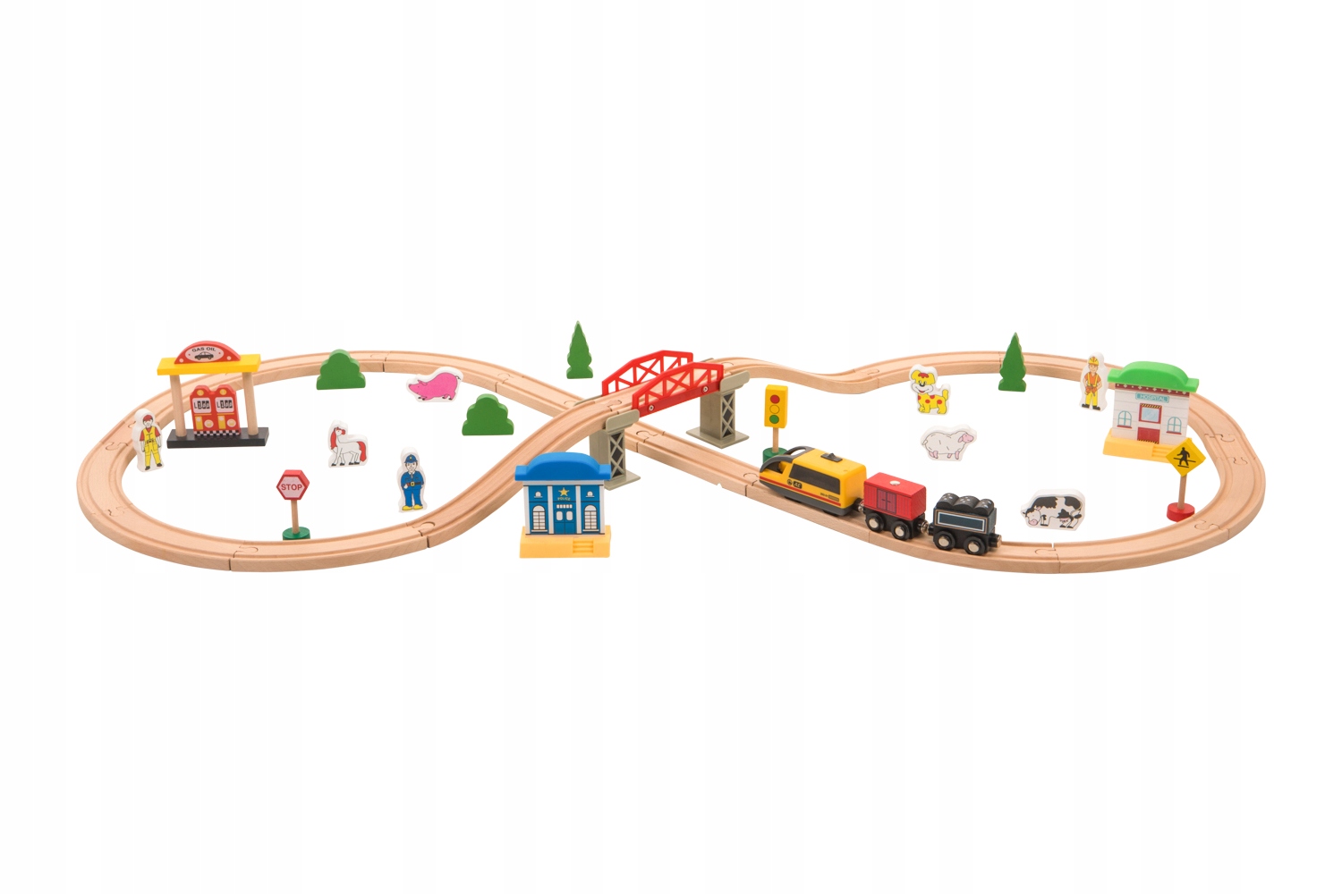 ДЕРЕВЯННЫЙ ОЧЕРЕДЬ РЕЛЬСЫ ПОЕЗД 46 ЭЛЕМЕНТОВ