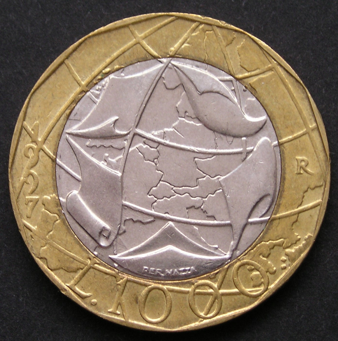 Włochy 1000 lirów 1997 - bimetal