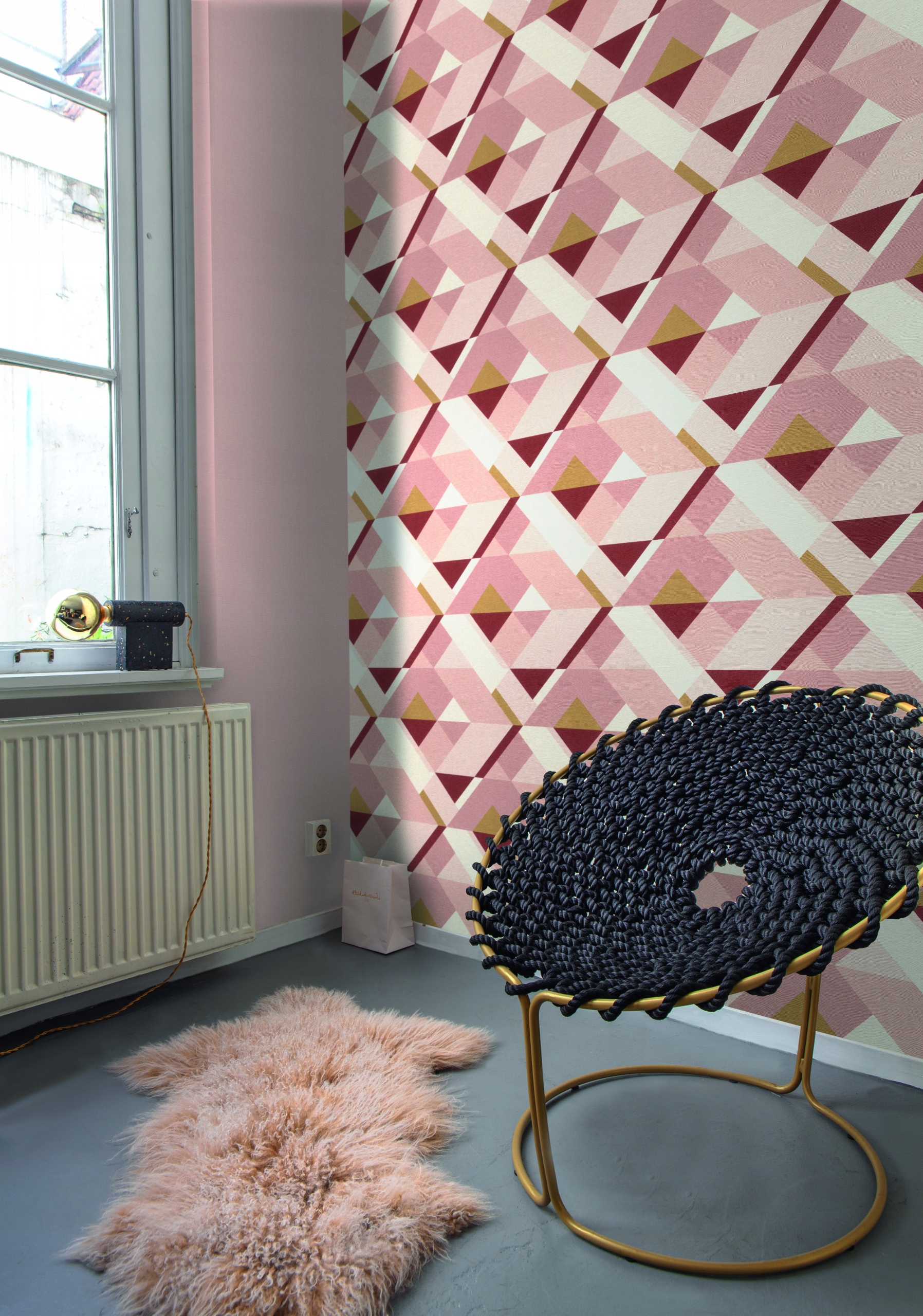 TAPETA WZÓR GEOMETRYCZNY TRÓJKATY ROMBY RASCH Marka Rasch