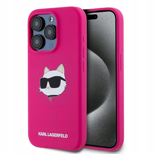 Karl Lagerfeld KLHMP15LSCHPPLF iPhone 15 Pro 6.1" růžový/fuschia pevný kryt S