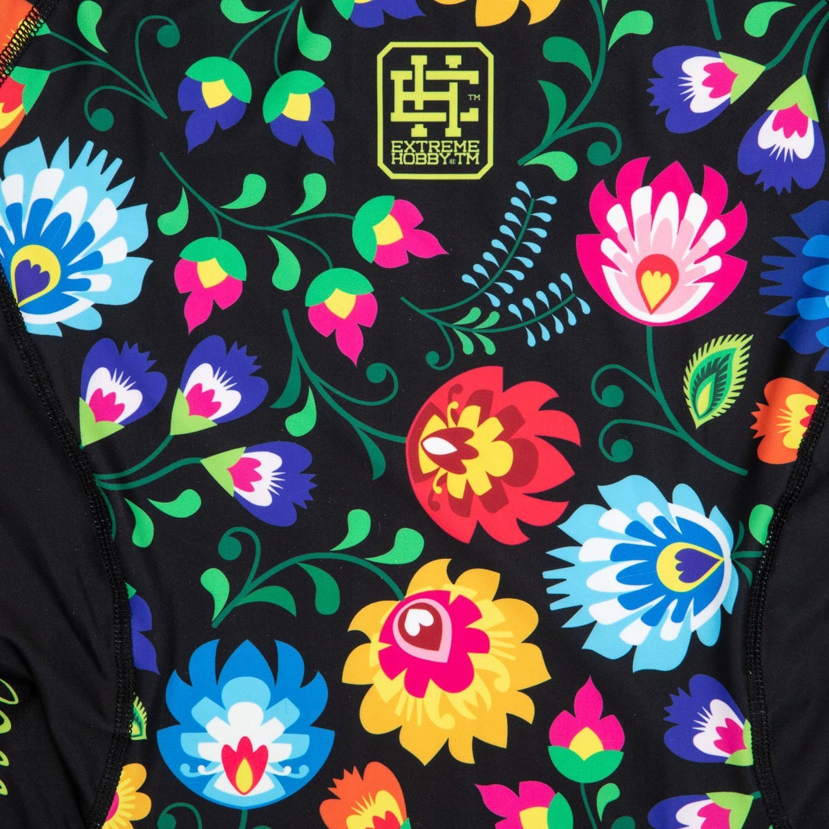 Koszulka fitness Extreme Hobby FOLK II CZARNY XL Rękaw krótki rękaw