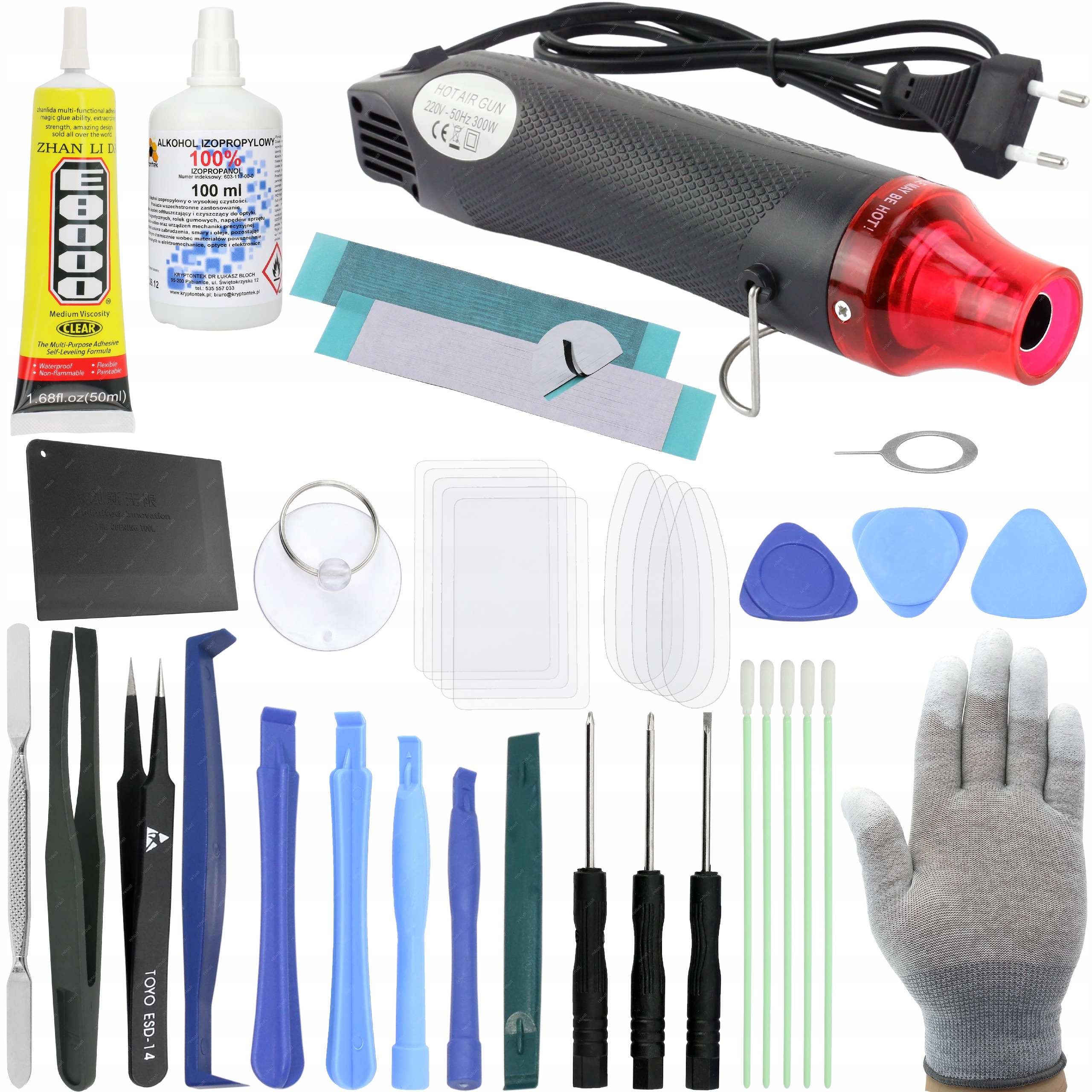 Sada Nástrojů Pro Otevírání Šroubováků, Lepidlo Ipa Hot Air Pro Opravy Telefonů