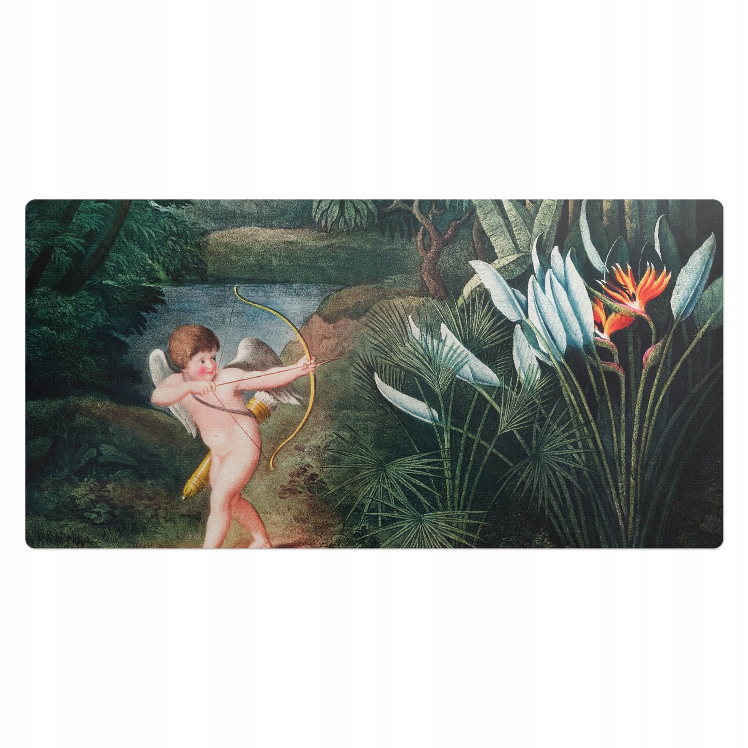 Odolná prostiskluzová podložka na stůl Srdce v zahradě 100 x 50 cm