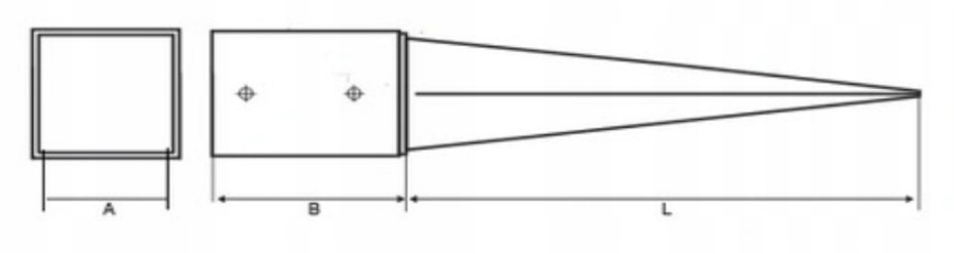 PODSTAWA SŁUPA KOTWA WBIJANA WSPORNIK 7x7x75cm Wysokość całkowita 75 cm