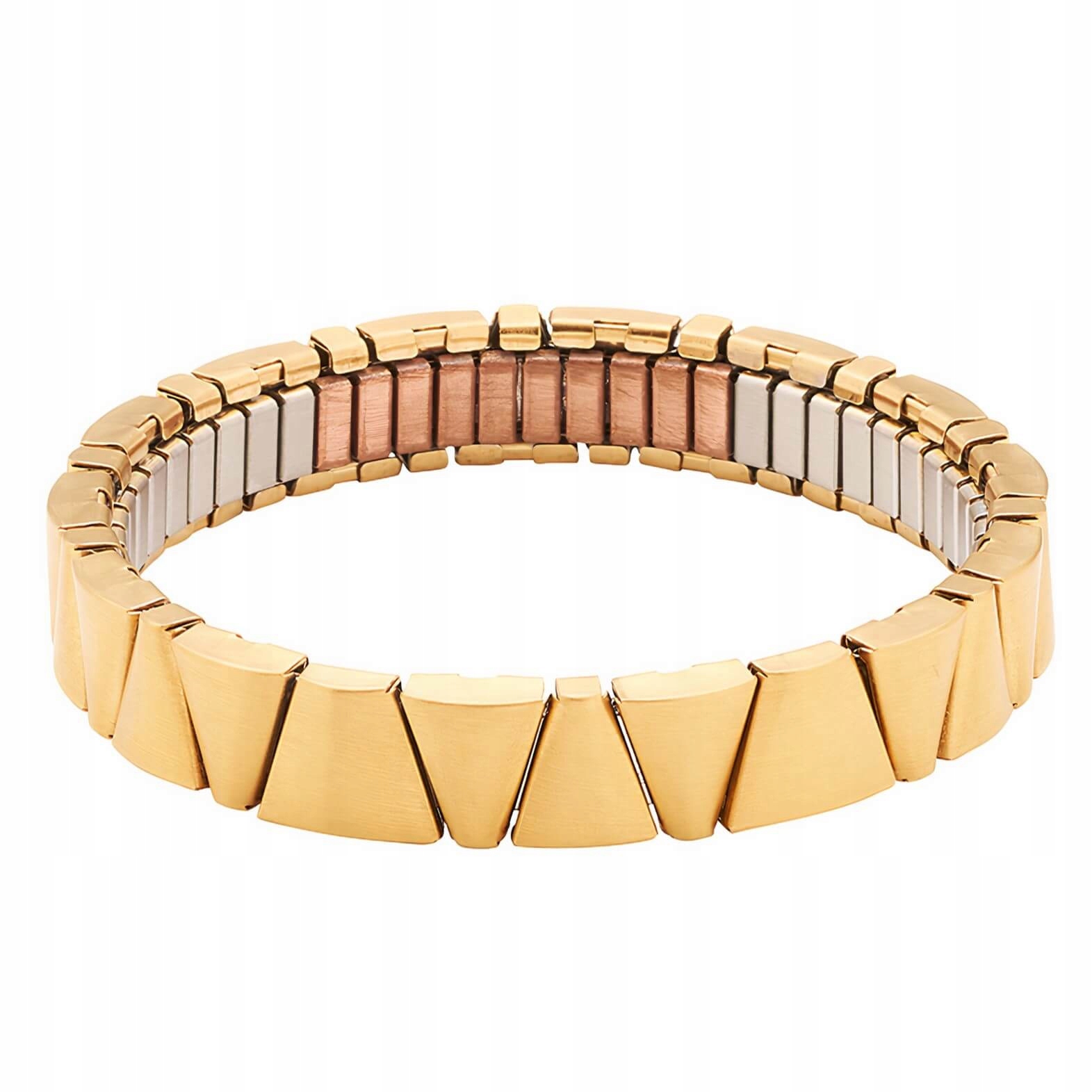 Magnetický náramek, elastický, pozlacený, měděný, dámský, z oceli