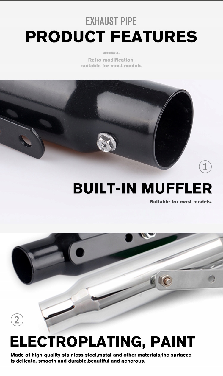 Uniwersalna motocyklowa rura wydechowa z wbudowanym tłumikiem Stan opakowania oryginalne