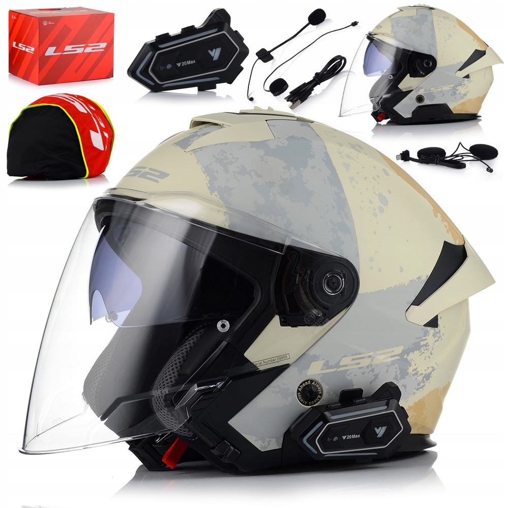Otvorená Motocyklová Prilba LS2 OF618 Verso II Aqua Blenda Interkom
