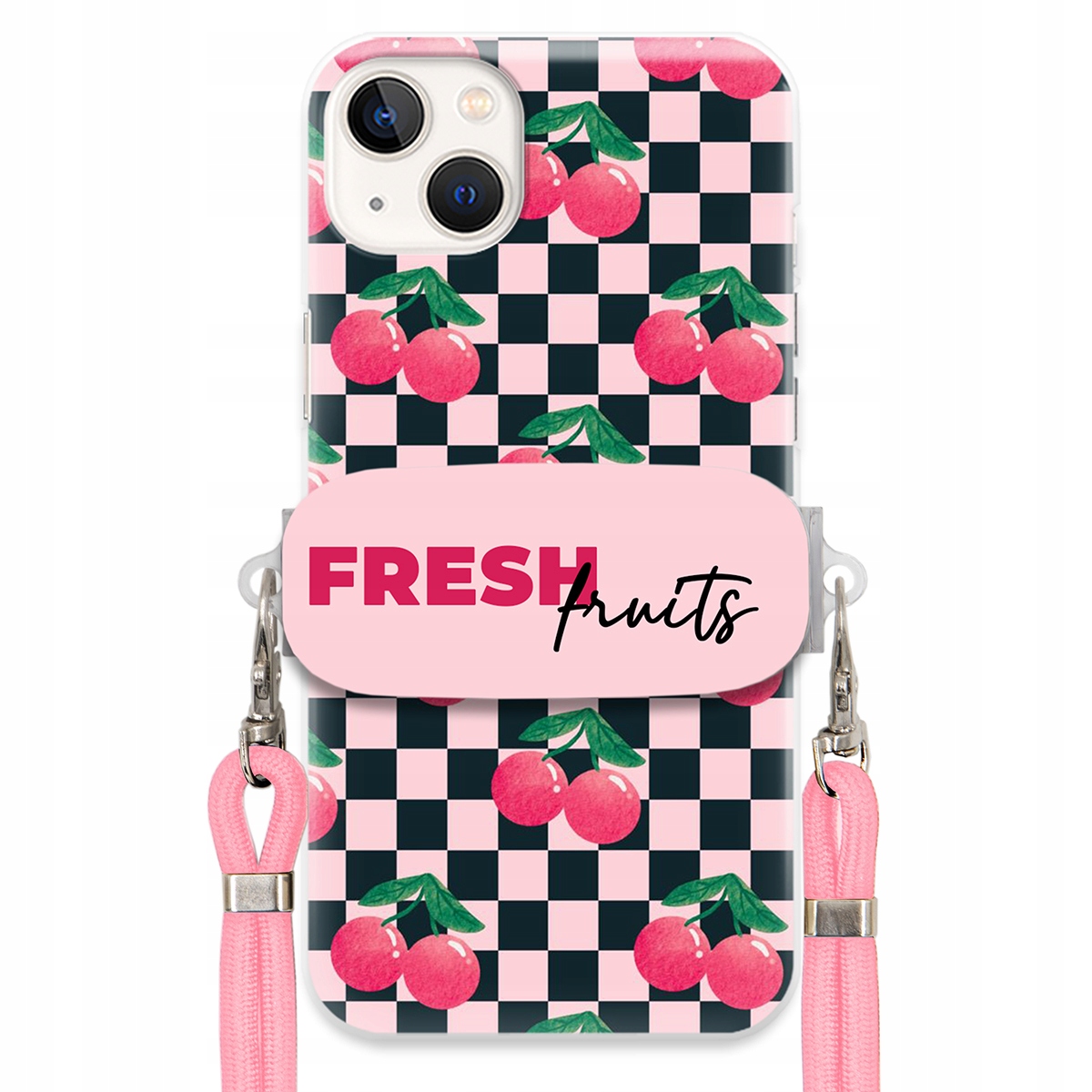 Puzdro pre iPHONE 14 Plus Crossbody vodítko držiak šachovnice Fresh Fruits