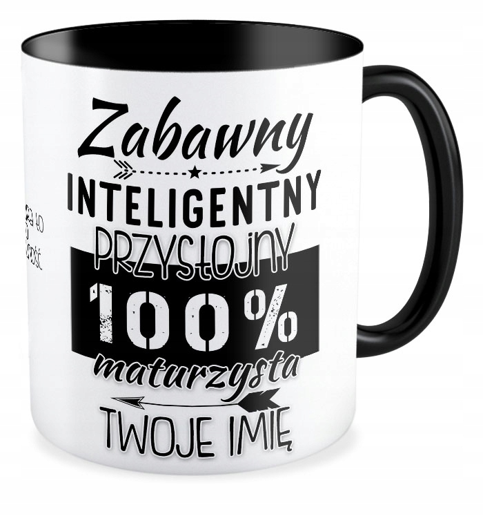 

Kubek czarny prezent Maturzysta Twoje Imię
