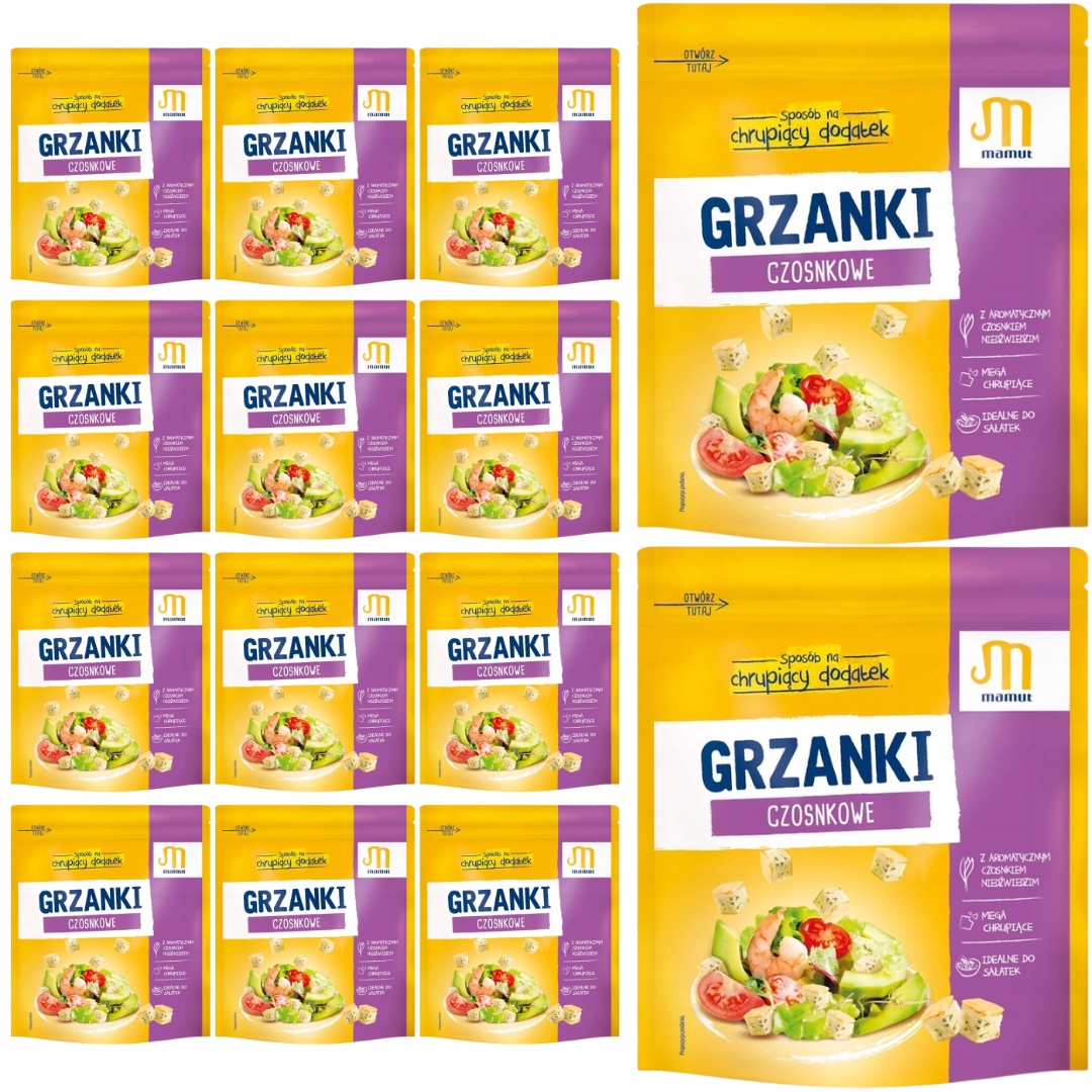 Levně Mamut Česnekové krutony 150 g x 14 kusů