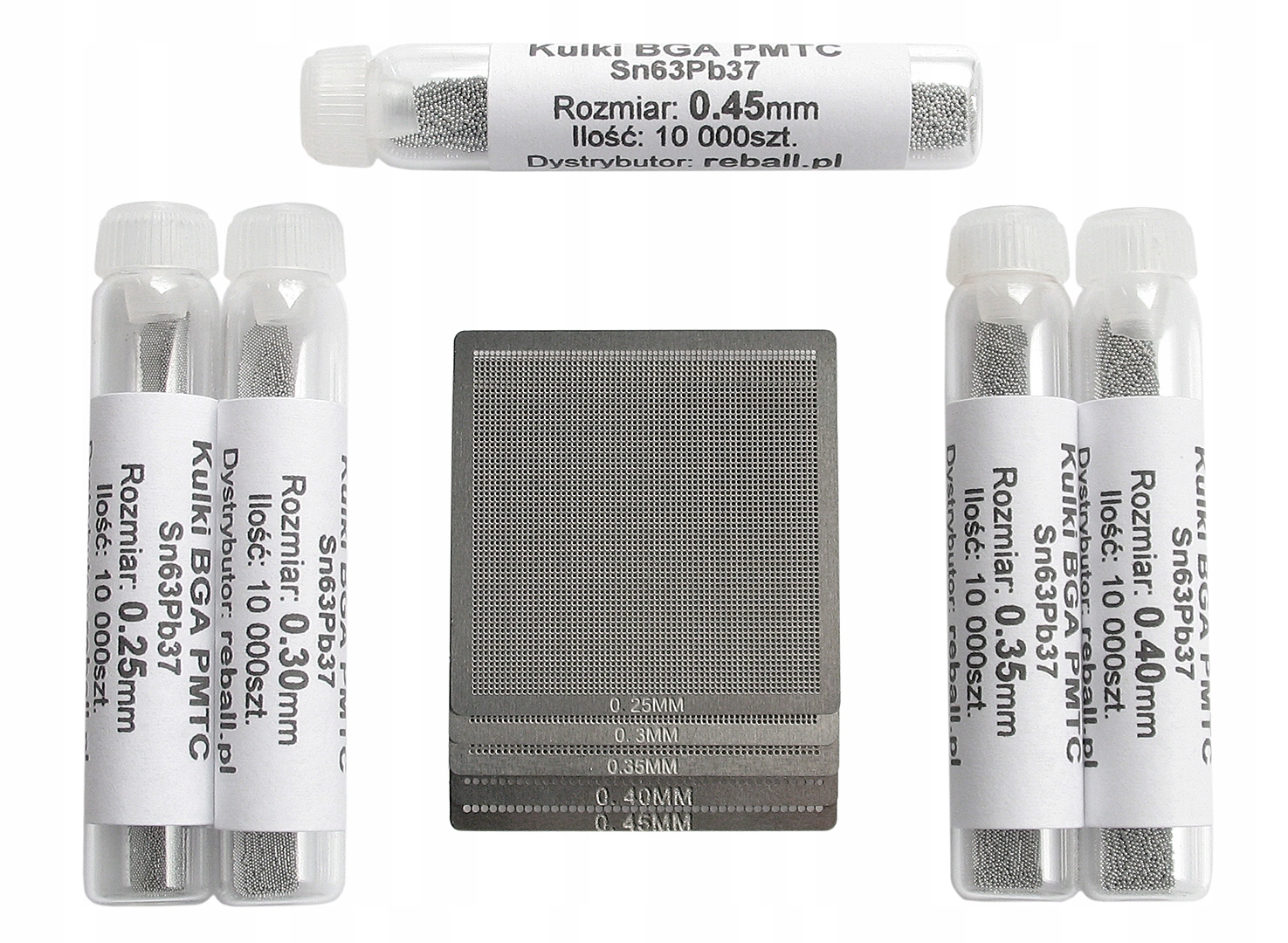 Univerzální Bga Síta 0.25 0.3 0.35 0.4 0.50 Olověné Bga Kuličky, Sada 5 Ks