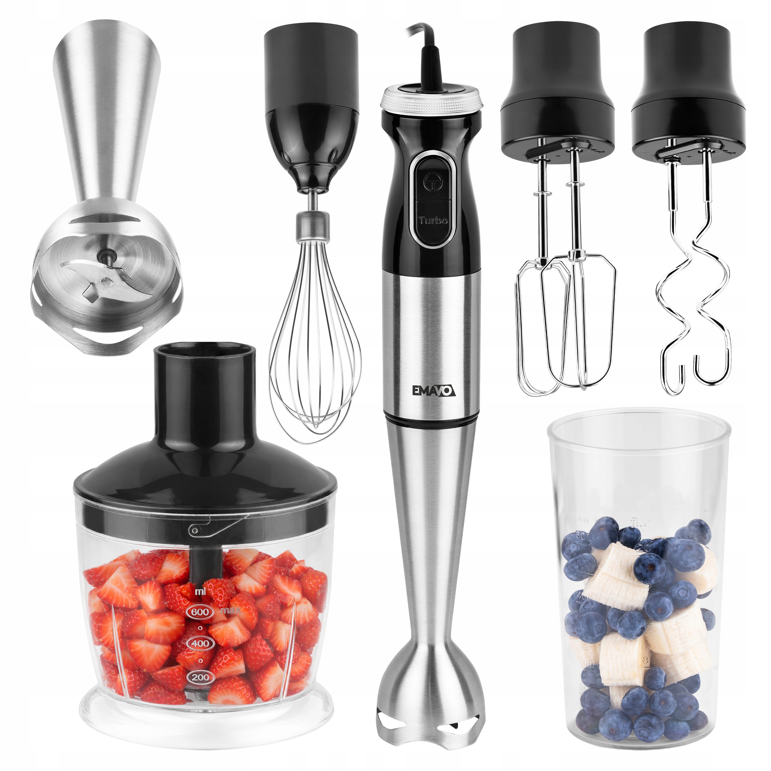 Blender Ręczny Wielofunkcyjny Mikser Turbo Mocny 1000W Rozdrabniacz