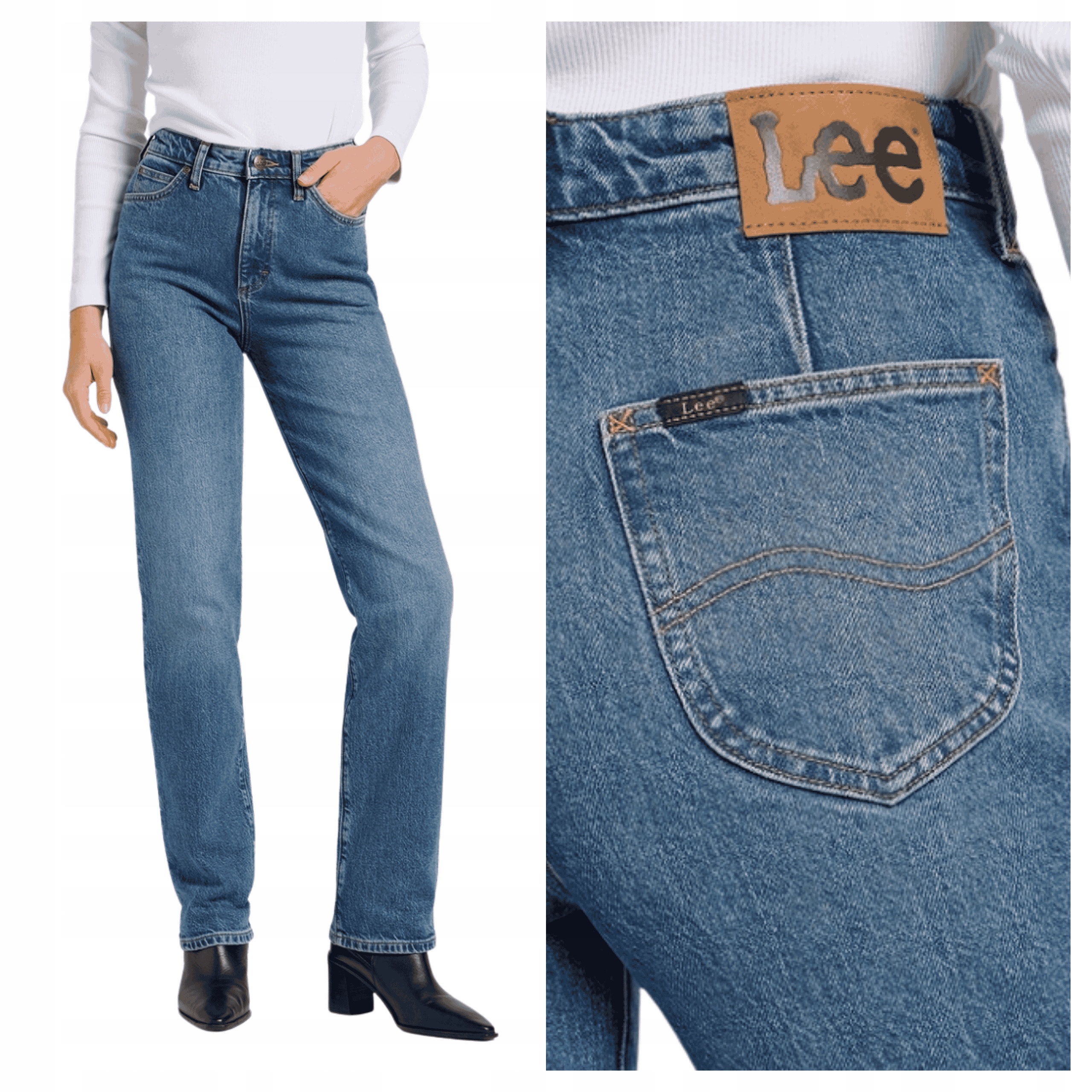 Dámské kalhoty Lee June Jeans Regular Proste Rays Of Indigo W31 L33