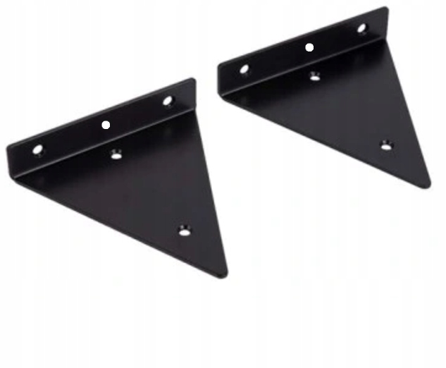 2X Držáky Na Police Trojúhelníkové 23X14 CM, Černá Metalická Barva