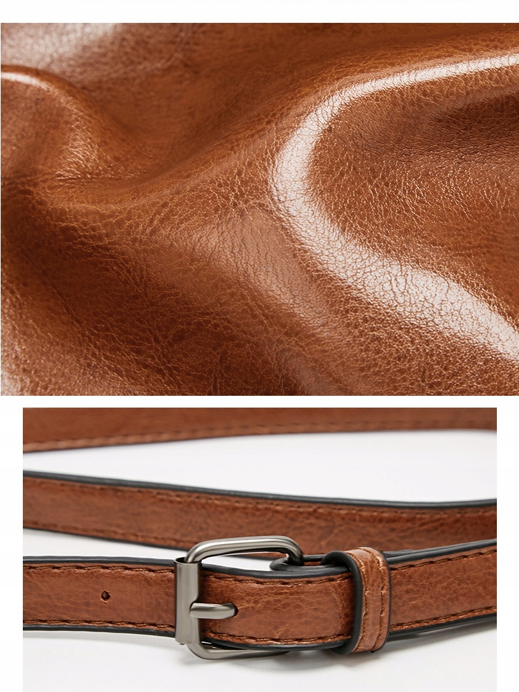 POJEMNA SKÓRZANA TORBA DAMSKA MIEJSKA TOREBKA Kolor dodatkowy brązowy