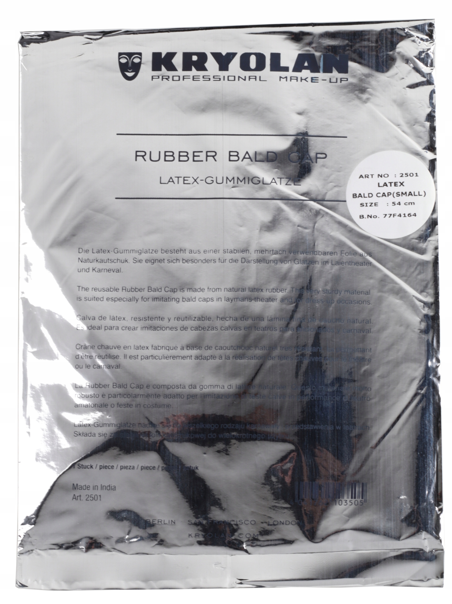 Kryolan Rubber Bald Cap Lysina z gumy 2501 S