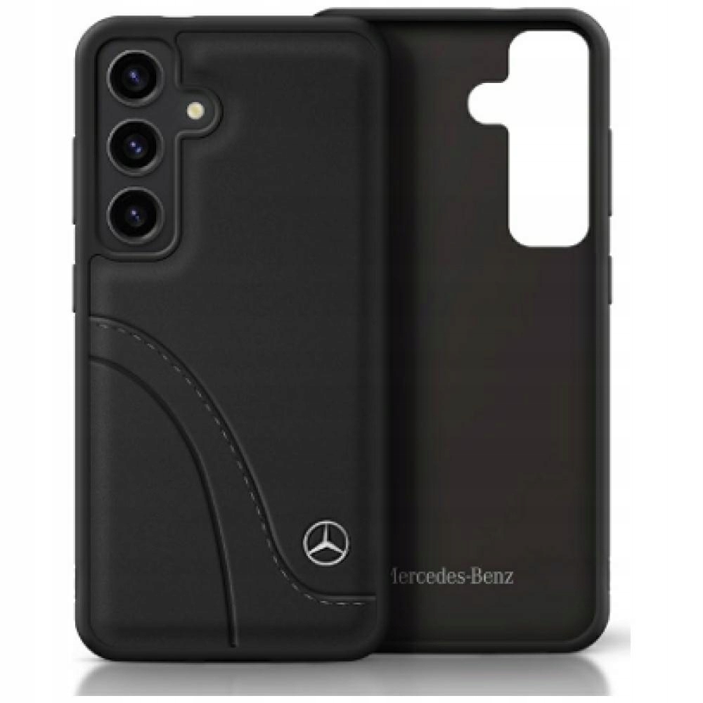 Mercedes Leather pouzdro Kožené kryt obal pro Galaxy S25 5G