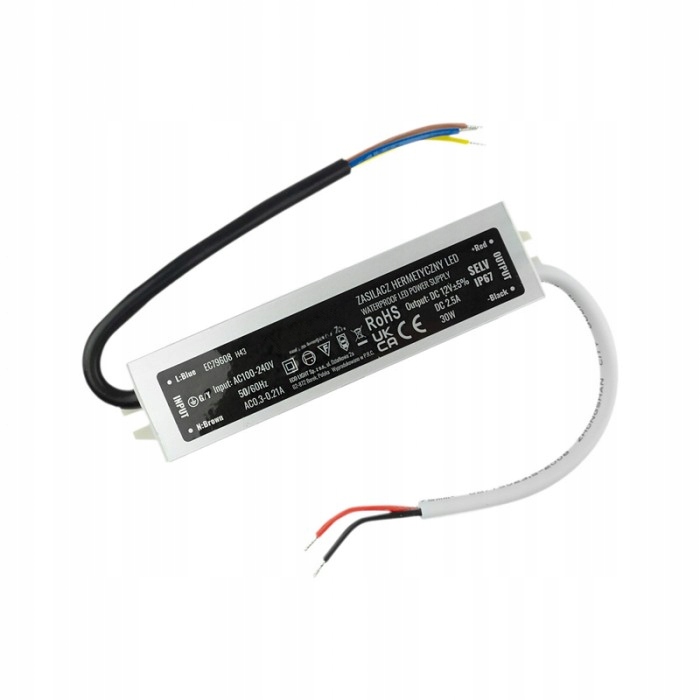 Zasilacz montażowy 12V 5A 60W Led modułowy IP67 hermetyczny wodoodporny