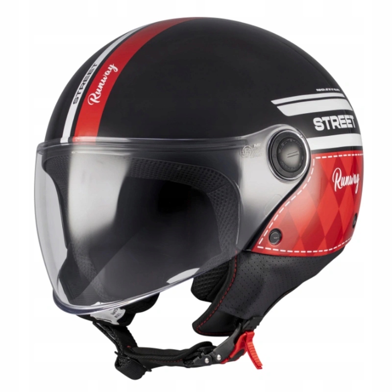 Motocyklová prilba Mt Street S Runaway Black/red čierna červená Darčeky