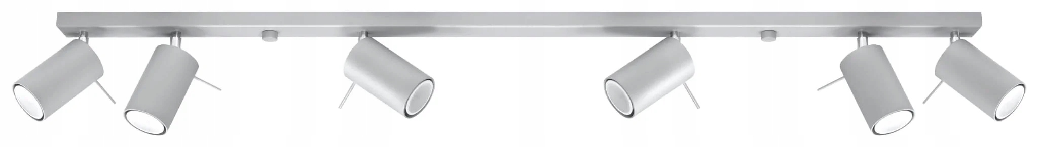 Stropná lampa sivá reflektorová pohyblivá do obývačky lišta 120cm 6-bodová Sollux