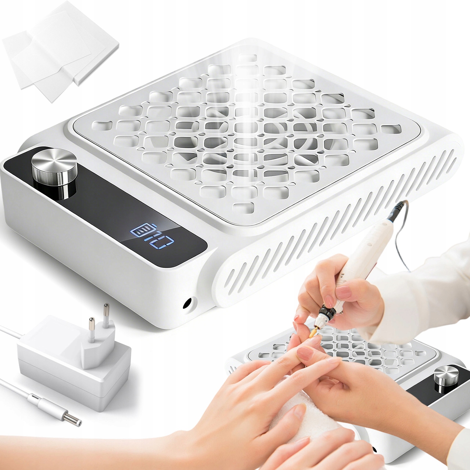 Odsávačka Prachu Na Nehty Manikúra Bezsáčkový Dárek 48W S Filtrem