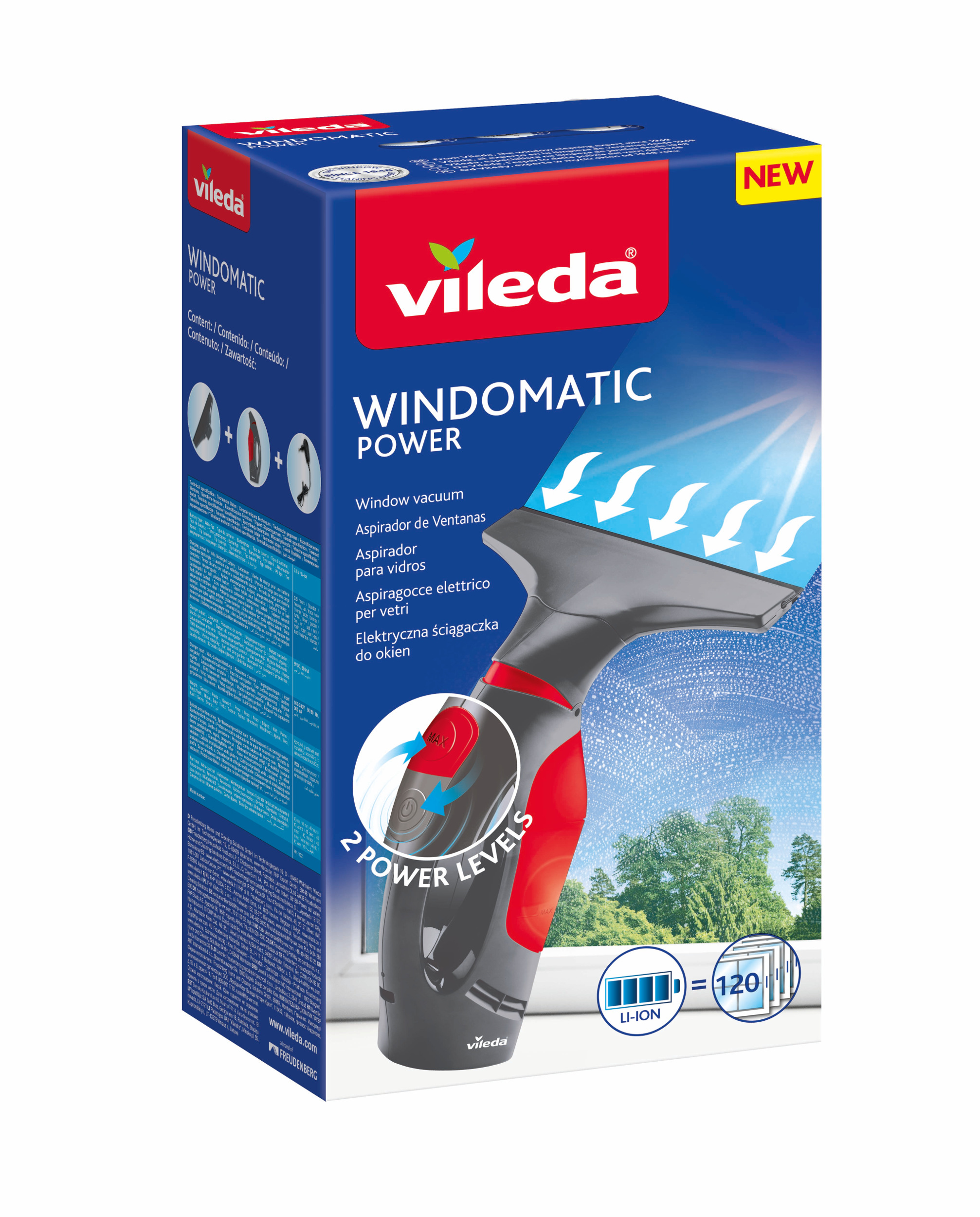 Myjka do szyb okien Vileda Windomatic Power Kolor dominujący srebrny/szary