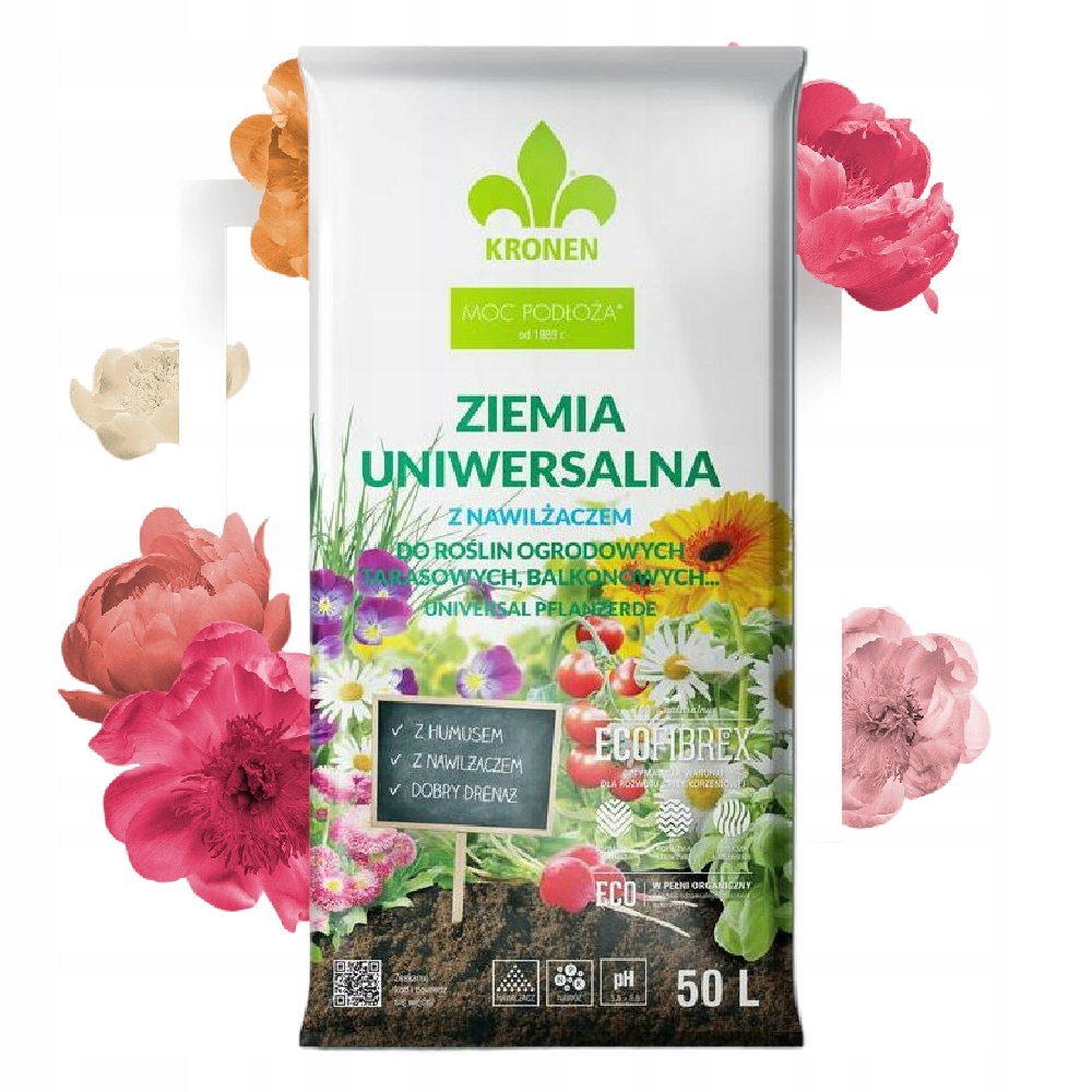 

Ziemia Do Kwiatów Warzyw Palm Z Nawilżaczem aż 50L