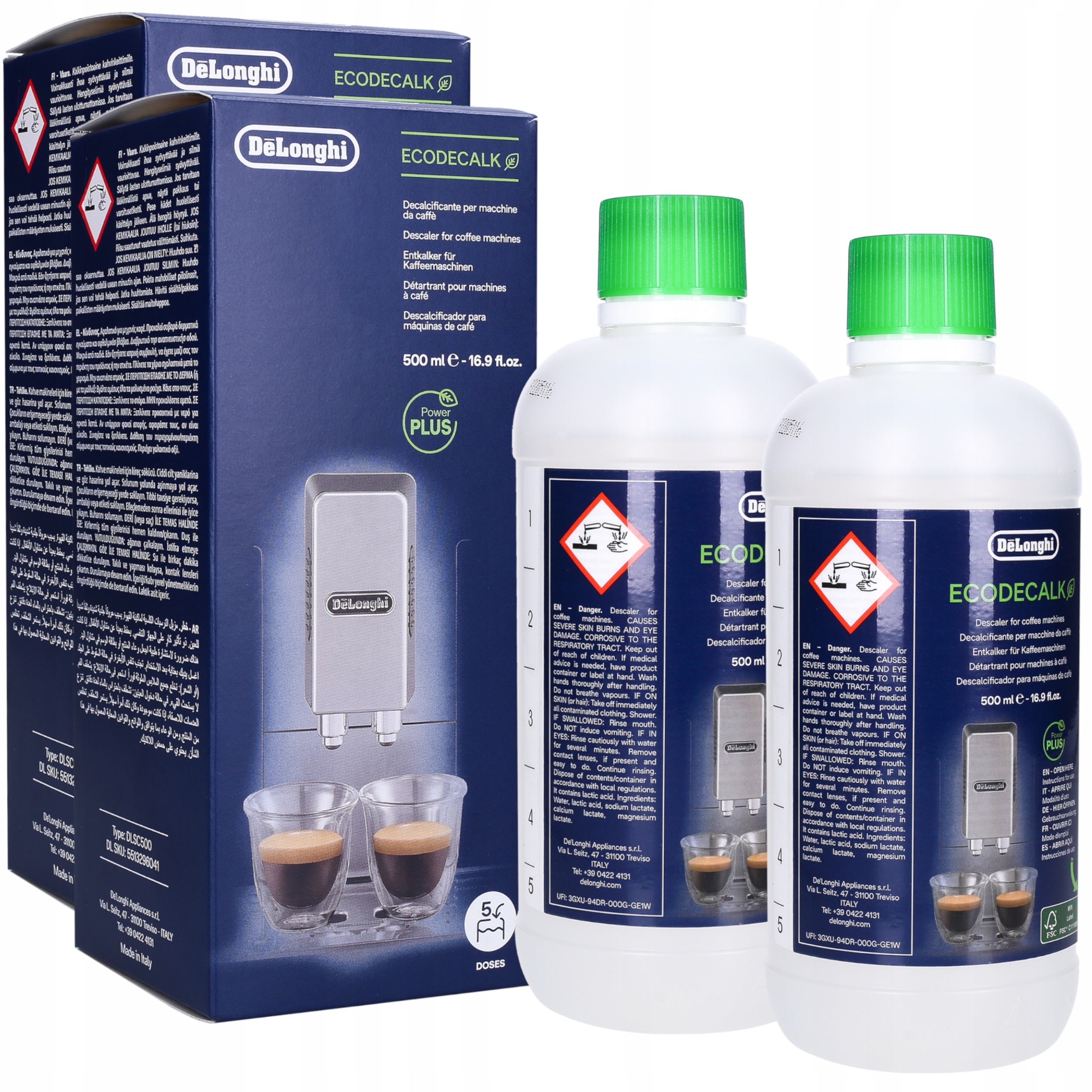 Levně 2x odvápňovač Delonghi odvápňovač pro kávovar Delonghi EcoDecalk 500 ml