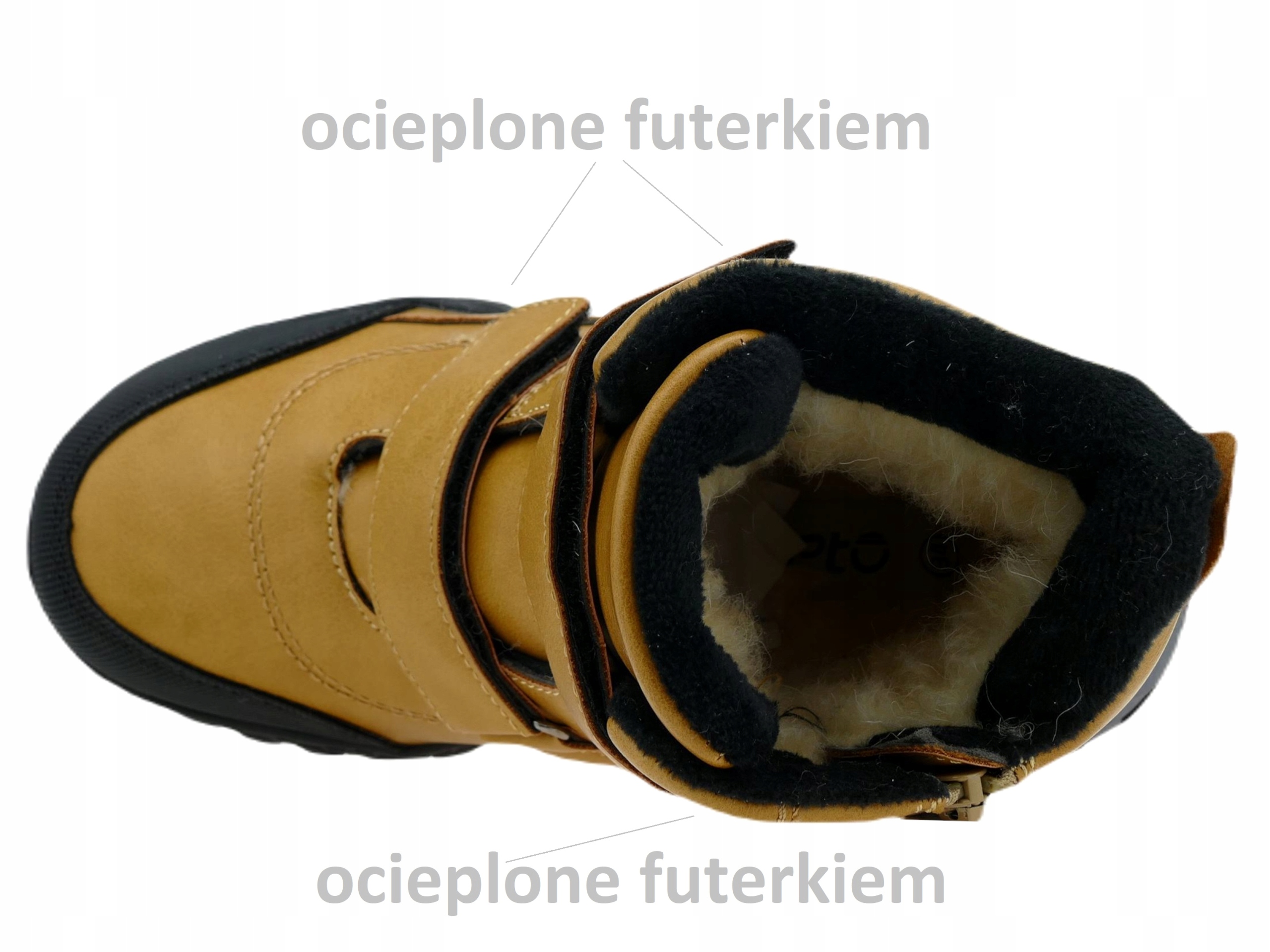 BUTY ZIMOWE CHŁOPIĘCE OCIEPLANE ŚNIEGOWCE RZEPY 34 Płeć chłopcy