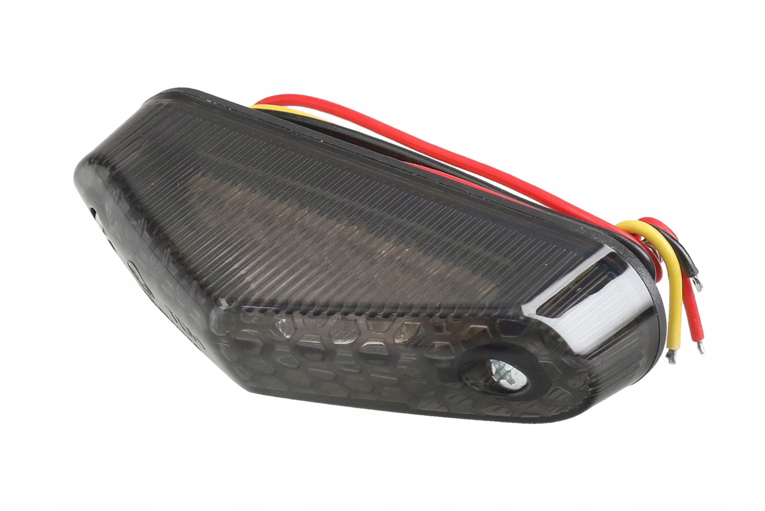 Lampa tylna stop LED Cross Enduro ATV uniwersalna dymiony klosz