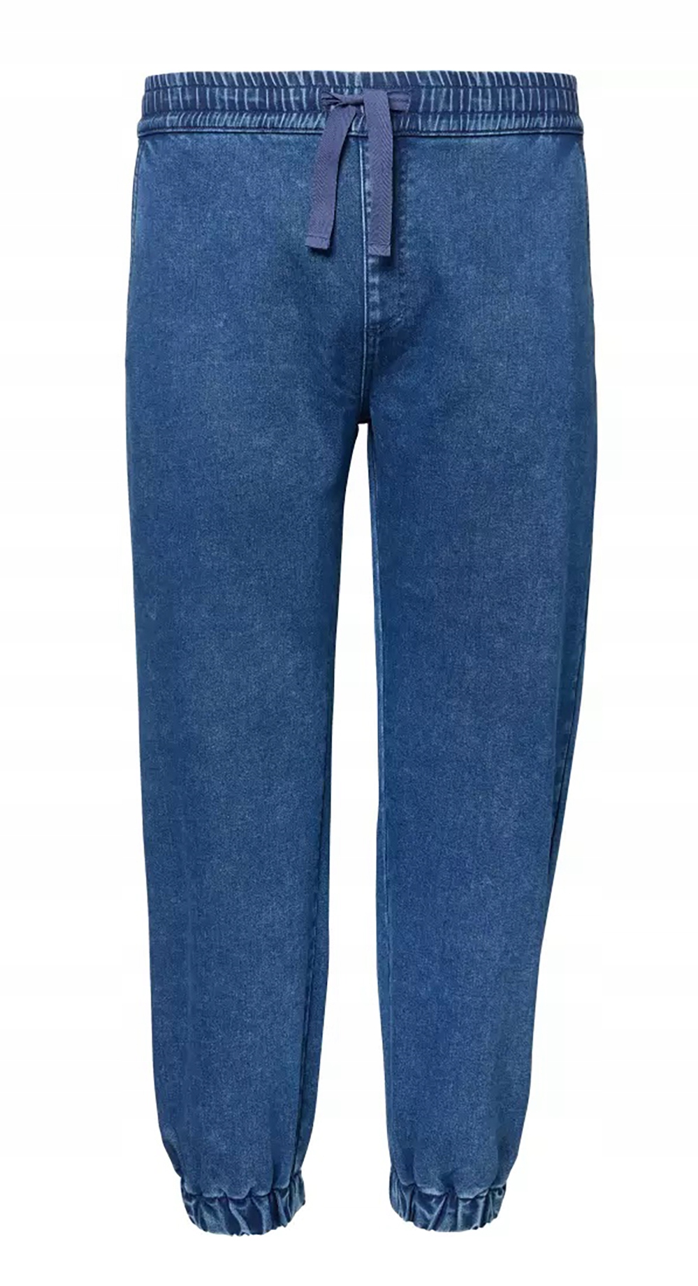 11XL Velké kalhoty Joggery jeans Stahovací pásek Jeans Modré Pas do 146 cm