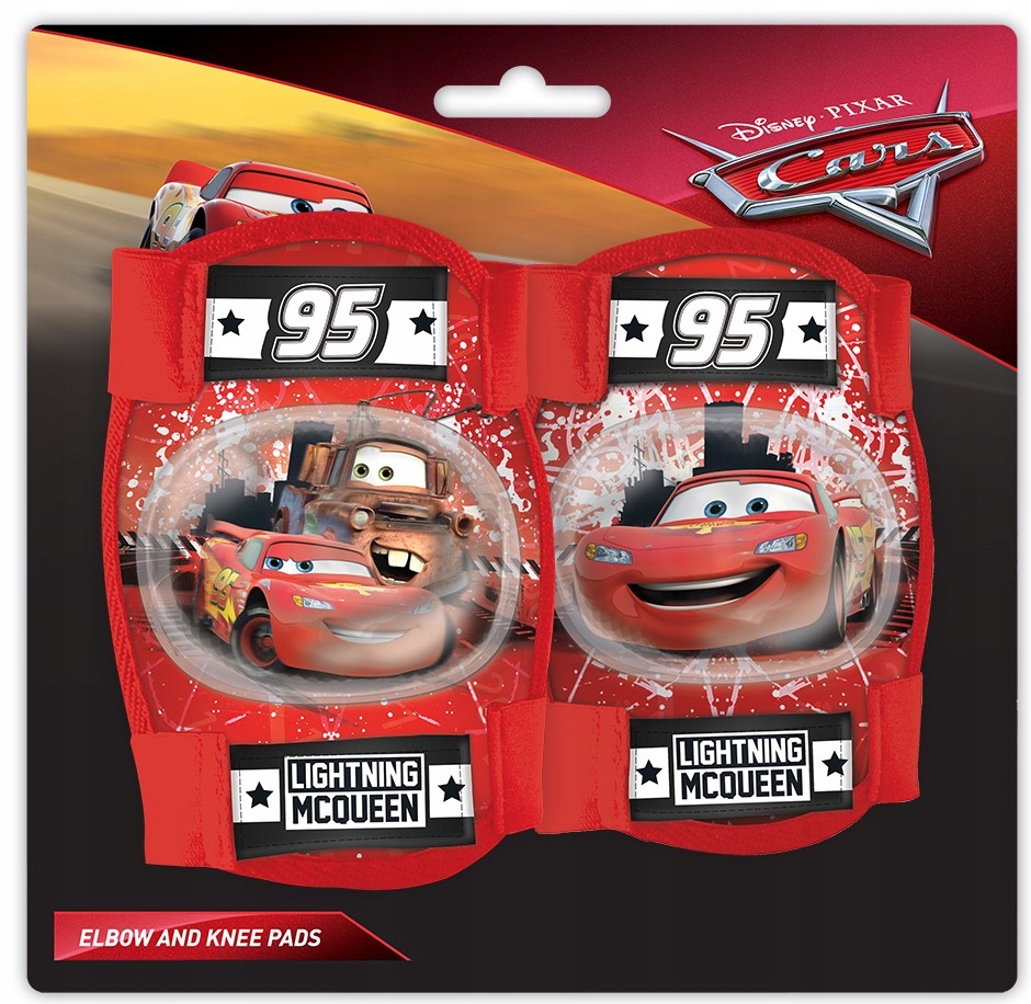 OCHRANIACZE ROWEROWE, NA ROLKI NA ŁOKCIE I KOLANA ZYGZAK McQueen AUTA 3+ Rozmiar uniwersalny