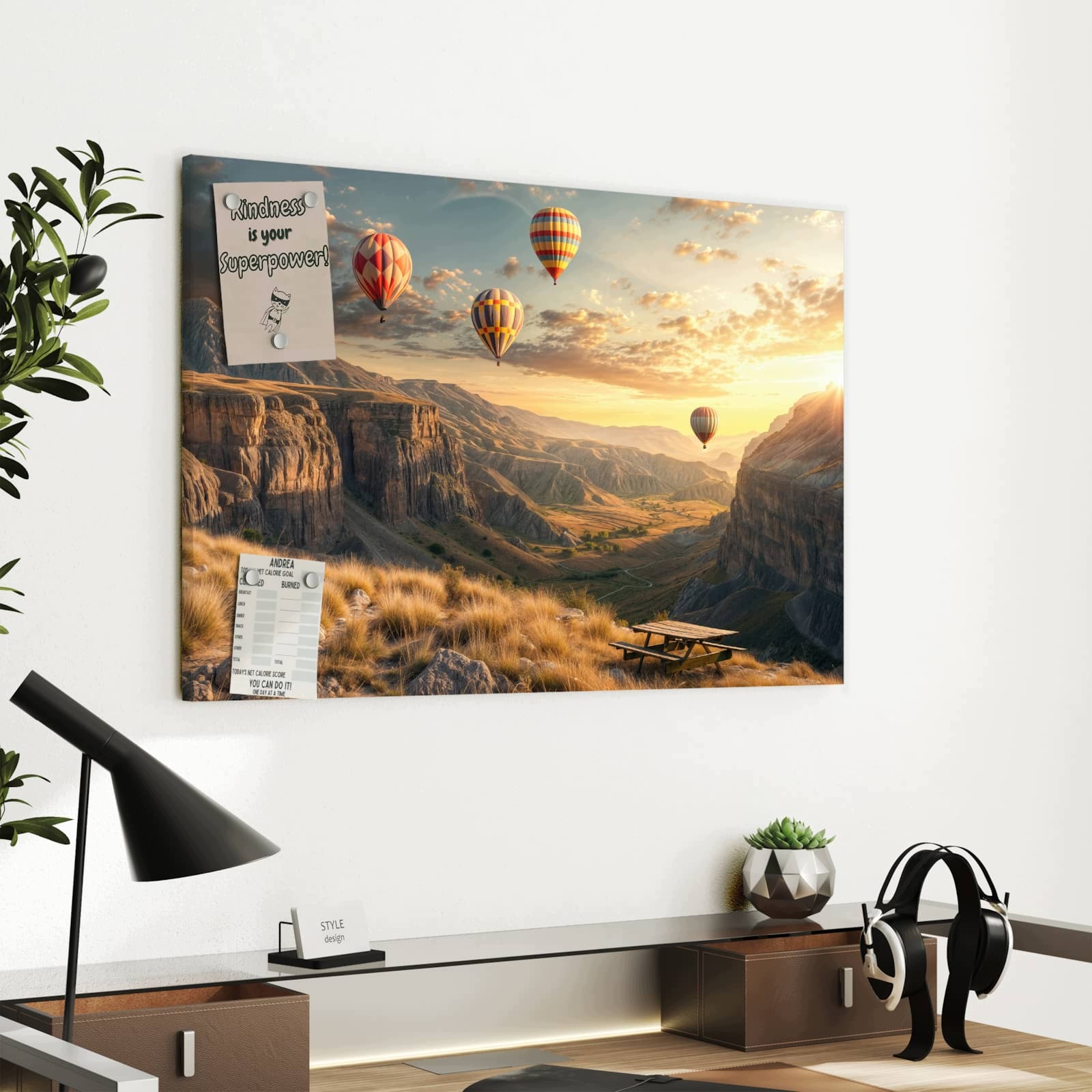 Magnetická tabule Krajina Balony 60 × 40 cm