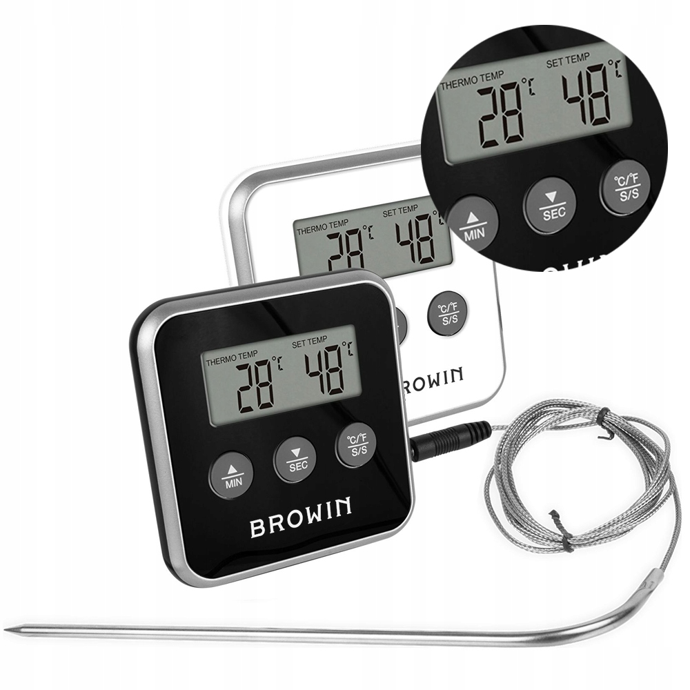 

Termometr z Sondą Do Wędzarni Bateria