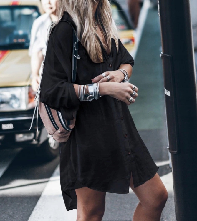 Tunika Koszula Plażowa biała czarna UNI Wzór dominujący bez wzoru