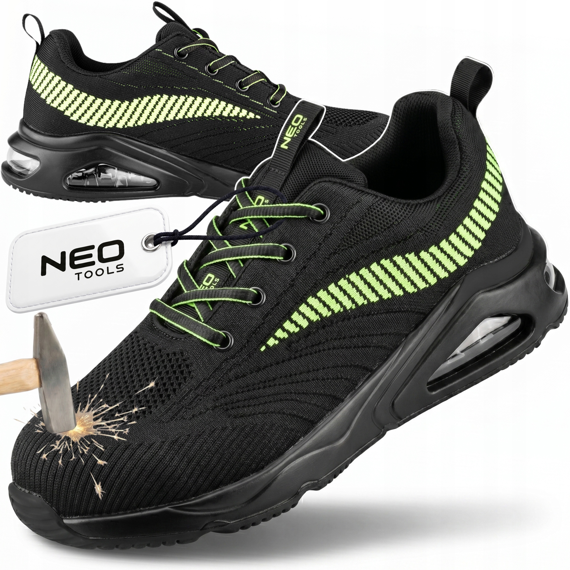Neo Buty Robocze Męskie Lekkie Oddychające Z Metalowym Noskiem Półbuty Bhp