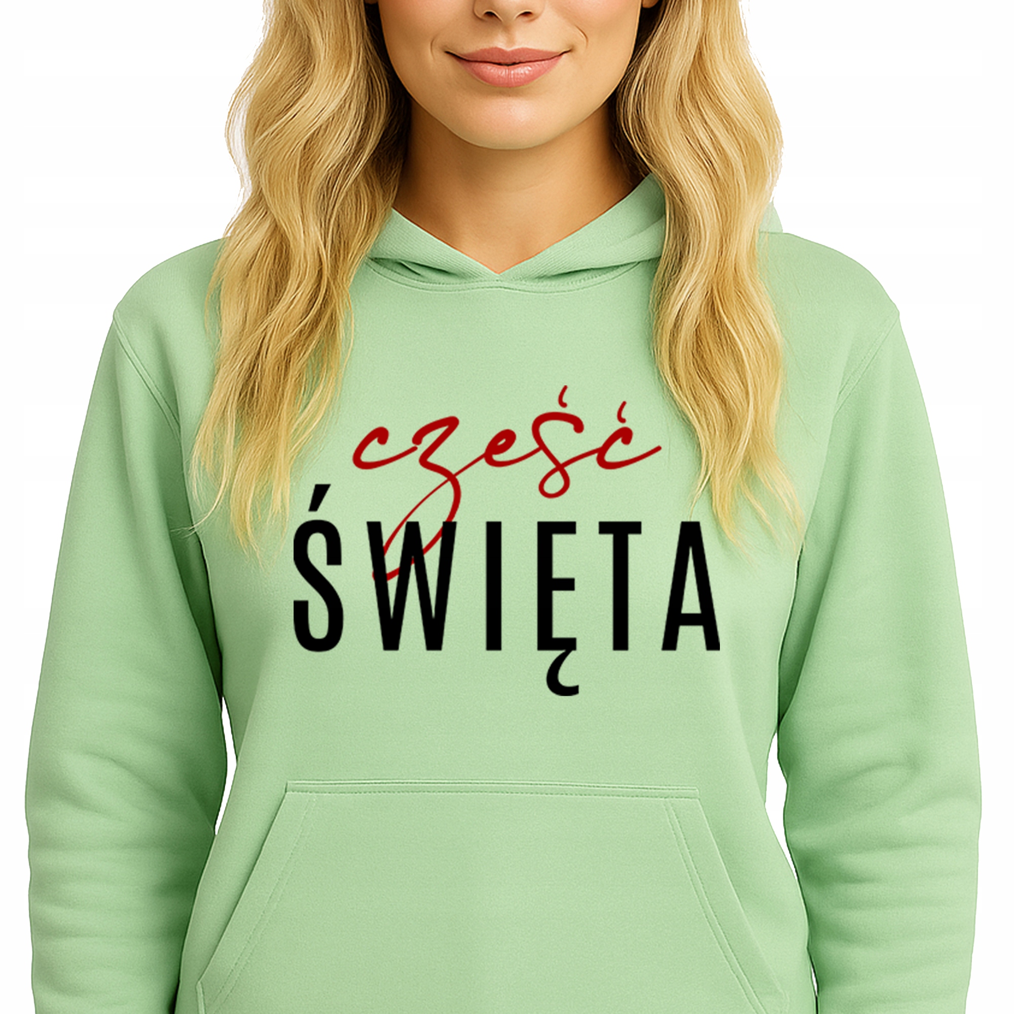 Mikina S Kapucí Zelená Hoodie Módní ahoj Vánoce S