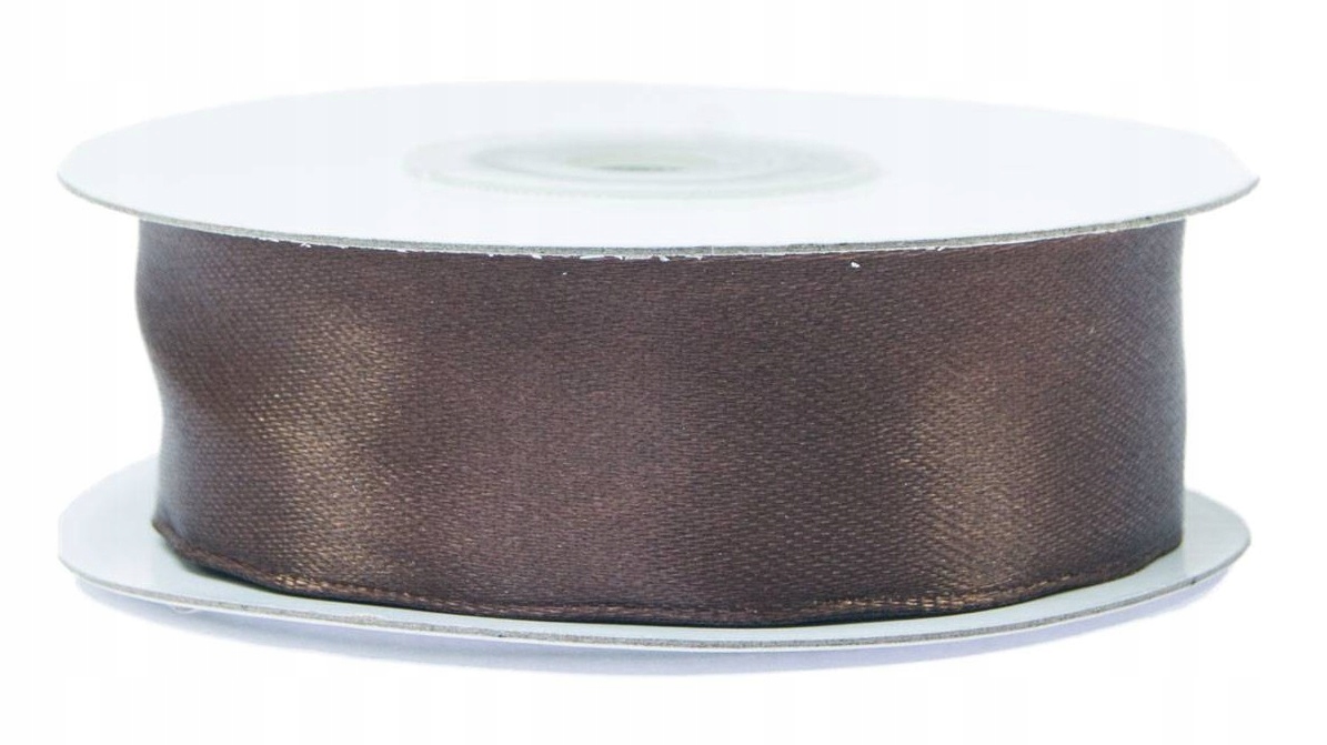 Tasiemka satynowa z drutem 25mm 9m Brown