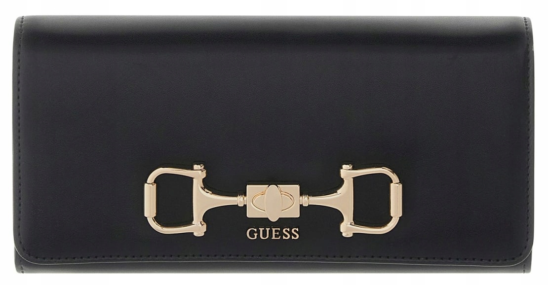 Velká Černá Peněženka, Prostorná Dámská Krabička, Dárek, Módní Dárek, Guess
