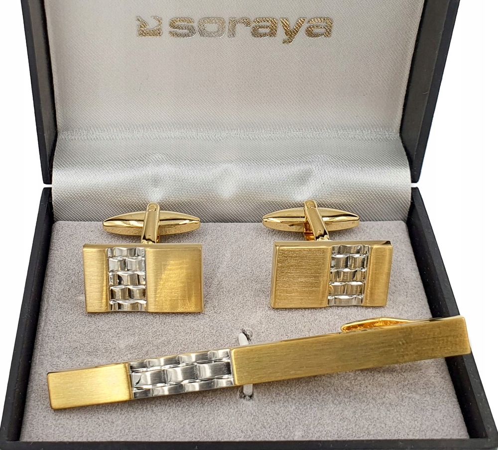 Komplet spinek do mankietów i spinki do krawata