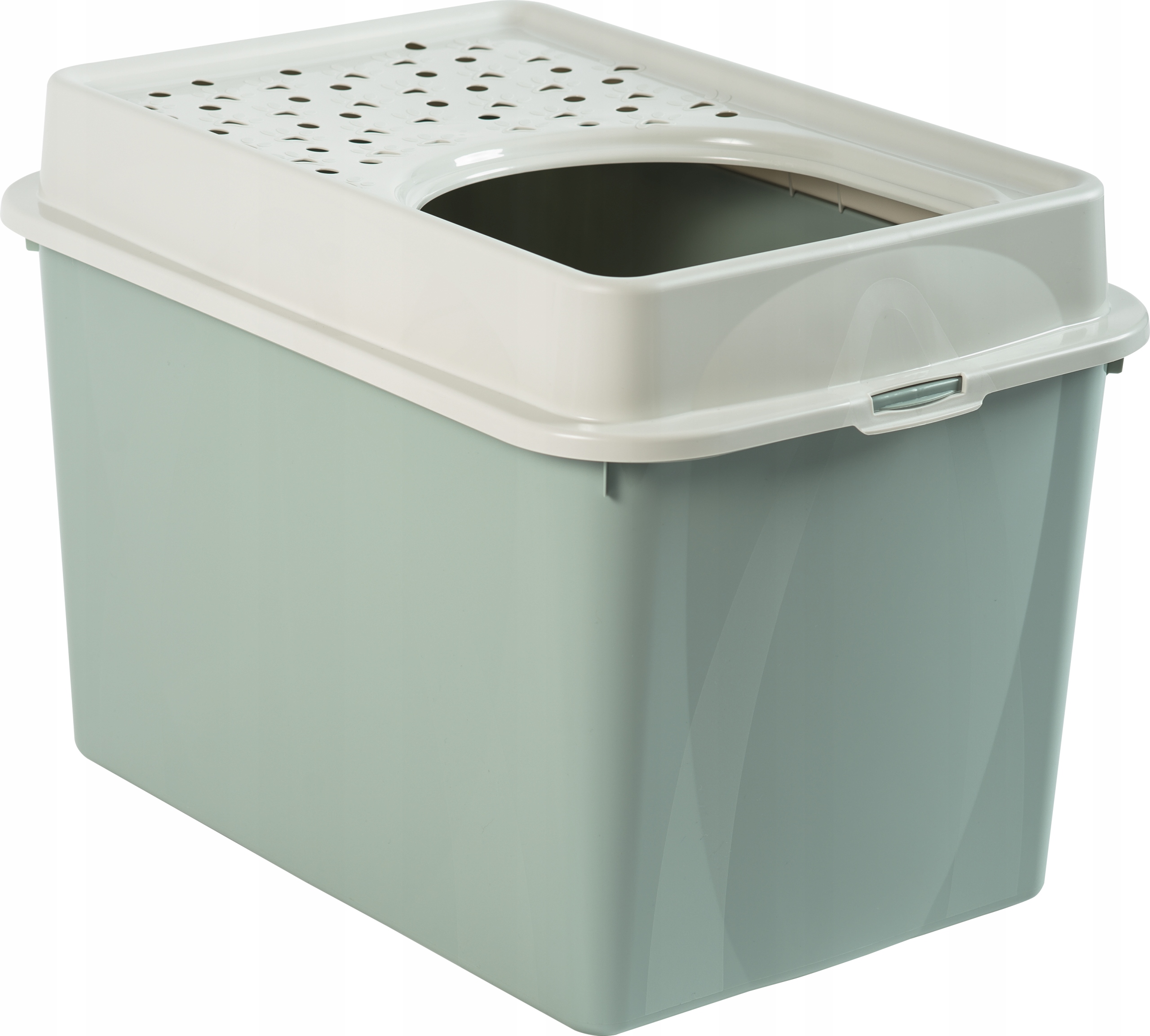 Rotho Berty kuweta z górnym wejściem Zielona Duża kuweta Hop In XXL Zakryta