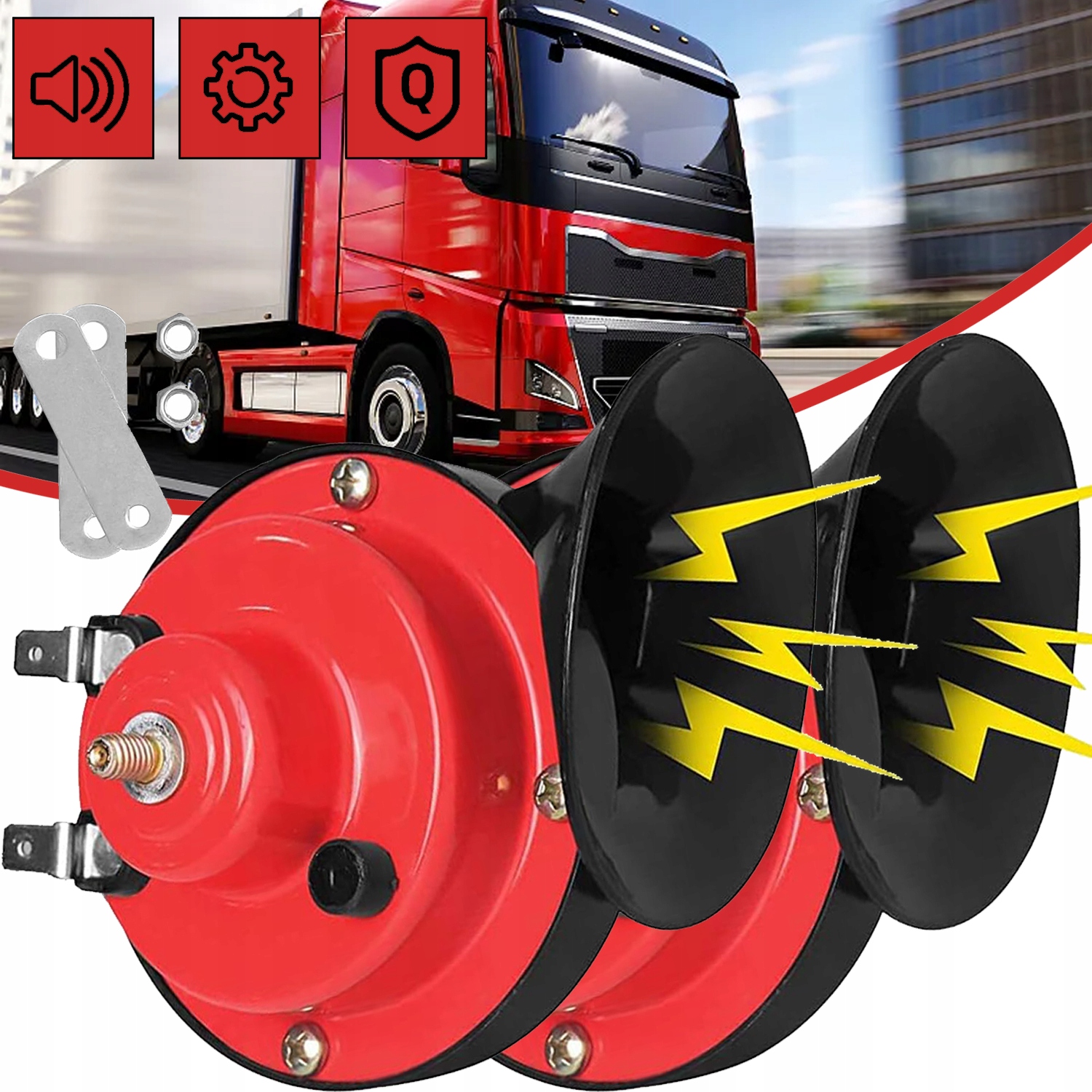 PODWÓJNY KLAKSON SAMOCHODOWY, 2 SZT. 300 DB, BARDZO GŁOŚNY KLAKSON 12 V